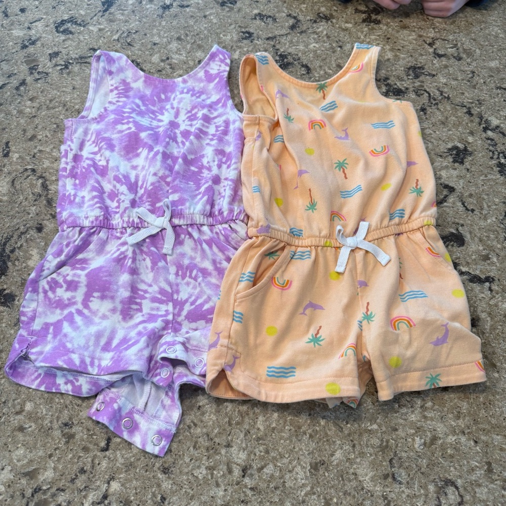 Kids' Purple and Orange Romper Set